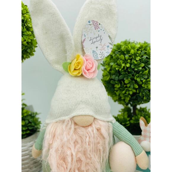 Spring Easter Gnome with Pink Beard and Bunny Ears - Picture 2 of 2